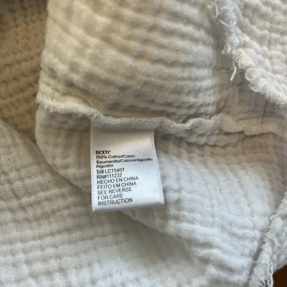 Lucca Women's Top Size XS White Gauzy Cotton Tunic Button Boho Beachy Cottage - Picture 12 of 15